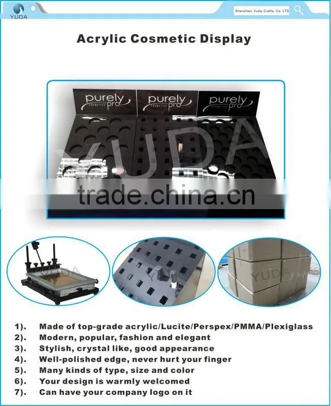 wholesale acrylic cosmetic display rack Double-sided Blush and Eyeshadow Display Unit
