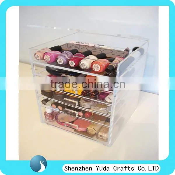 Countertop acrylic makeup organizer box acrylic cosmetic storage