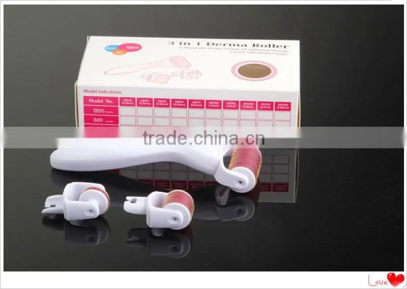 2015 newest 180/600/1200pins 3 in 1 derma roller