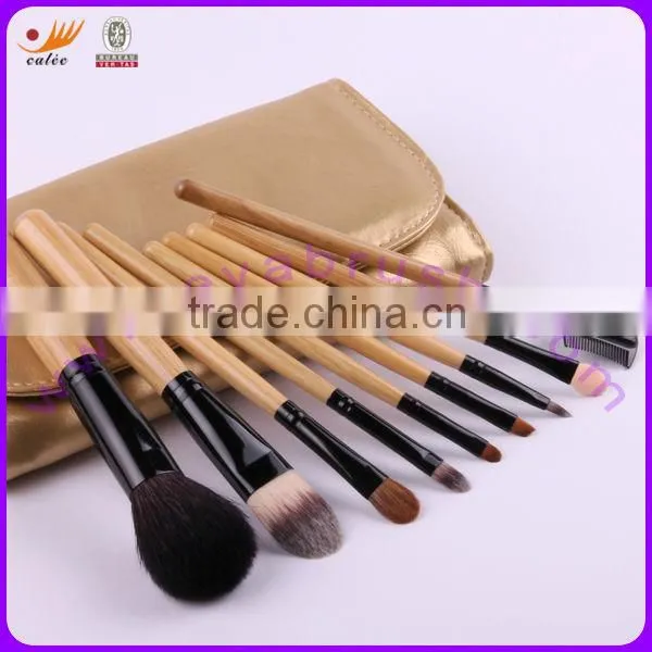 9 pcs Cosmetic Brush Set with Natural Hair and Synthetic Hair