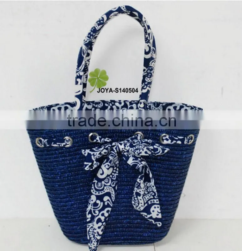 Handmade PP straw shopping bag fashion straw woven basket