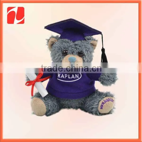 Factory direct sale Brown Plush Bear Toy with Scarf clothing