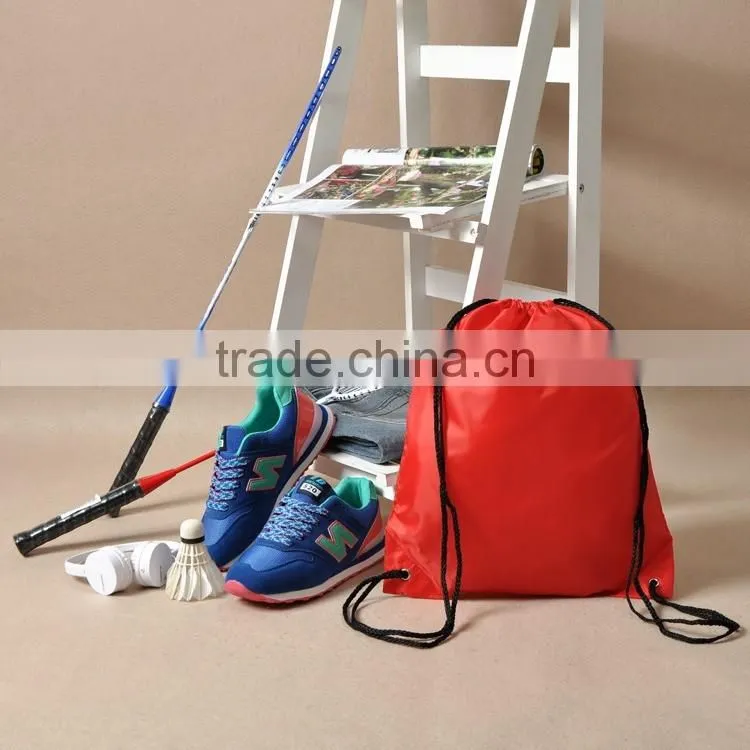 Logo printable 210T Nylon sports shoes bag riding Backpack waterproof drawstring backpack