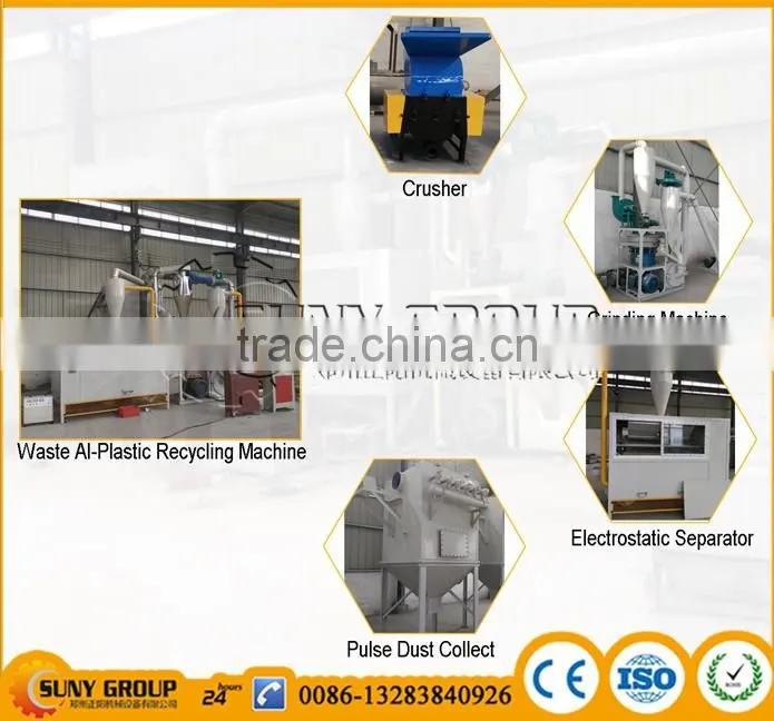 waste plastic and aluminum shredder recycling machine