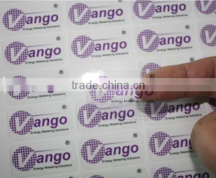 logo print transparent plastic label
