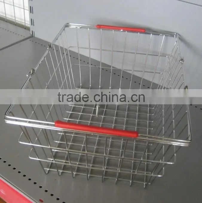 supermarkets shelves with metal pegboard hooks