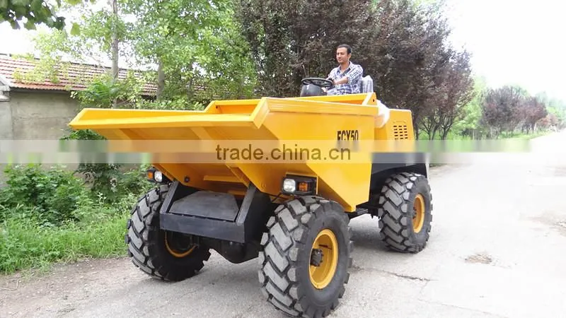 Best seller 5000KG Front Loading 4 wheel Mini Site Dumper