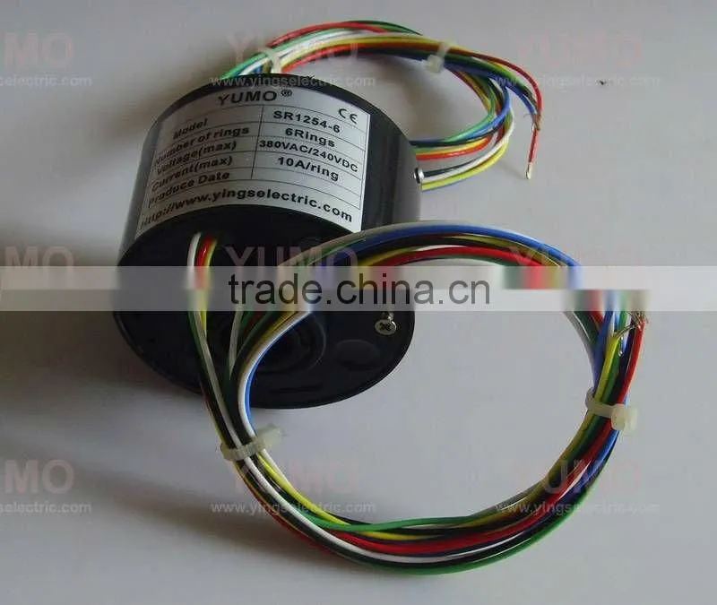SR1254 -6 OD 54mm, ID 12mm, 6 wires through bore slip ring