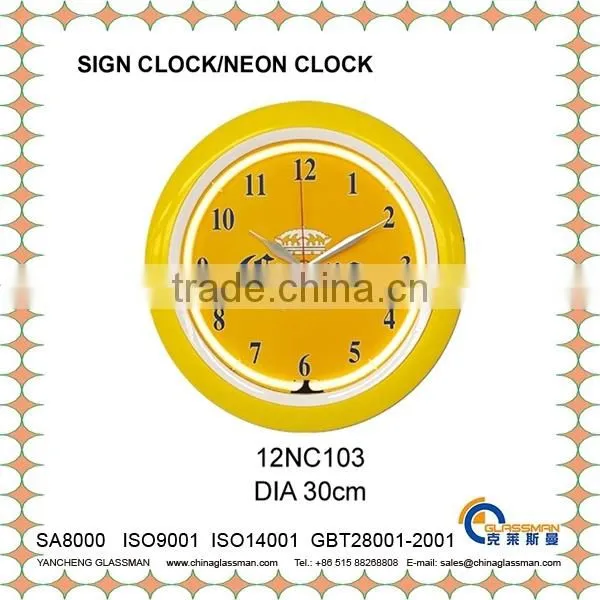 DIA 30cm customizable beautiful neon clock LED clock wall clock 12NC101