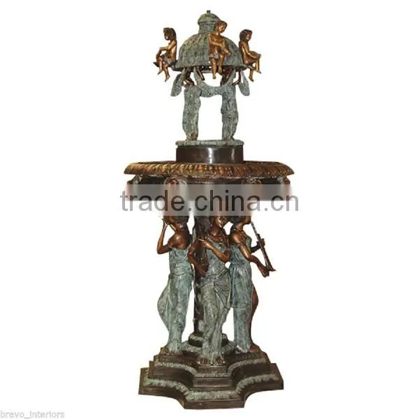 Large bronze water foutnain with lady statues