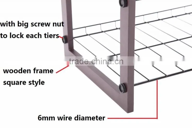 Stackable metal mesh shoes rack and storage rack