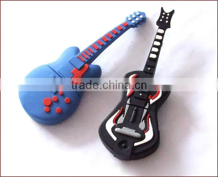 Custom manufacturer of PVC soft rubber fashion cartoon U disk shell creative USB flash drive shell guitar instrument