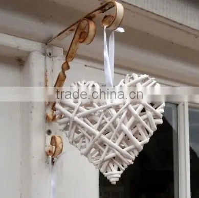 Christmas Red wicker heart For home decorations