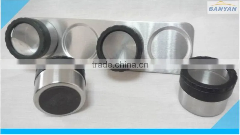 4pcs stainless steel spice jar with holder kitchenware