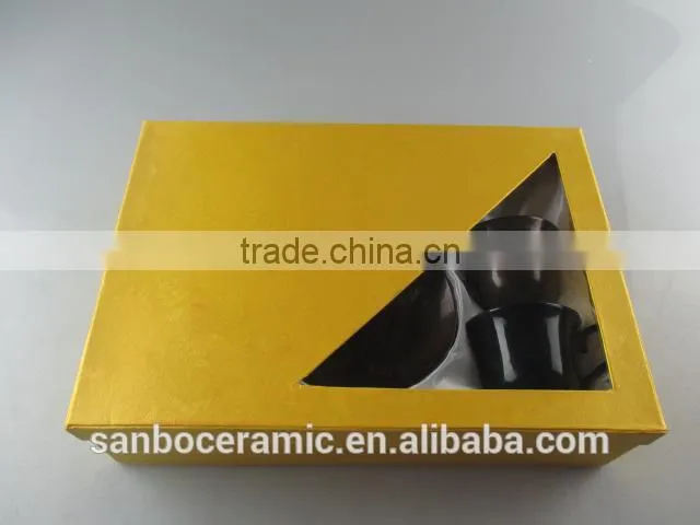 Hot sale Colorful porcelain coffee cup set, High Quanlity Ceramic Glaze Cup and Saucer with Gift Box