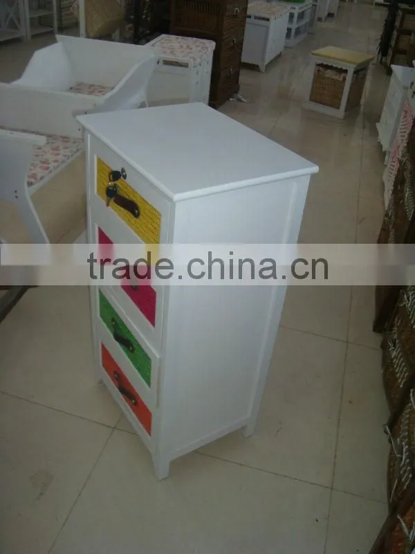 wooden cabinet with 3drawers/colorful wooden storage cabinet/wooden chest
