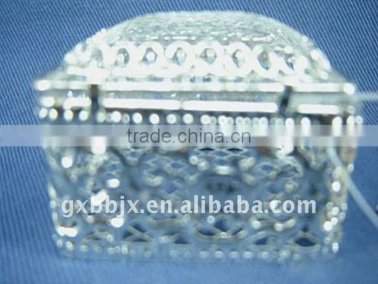 Square silver wire christmas small cake boxes