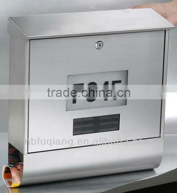 FQ-125 Modern wall mounted stainless steel house numbers mailbox cast aluminum letterbox