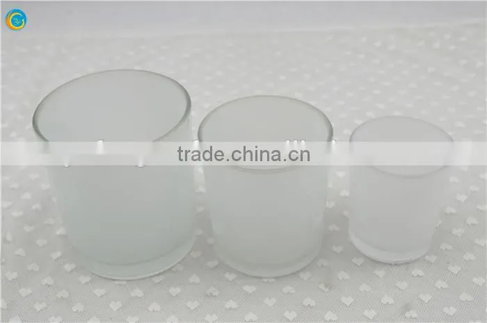 Frosted cylinder Glass Candle Holder