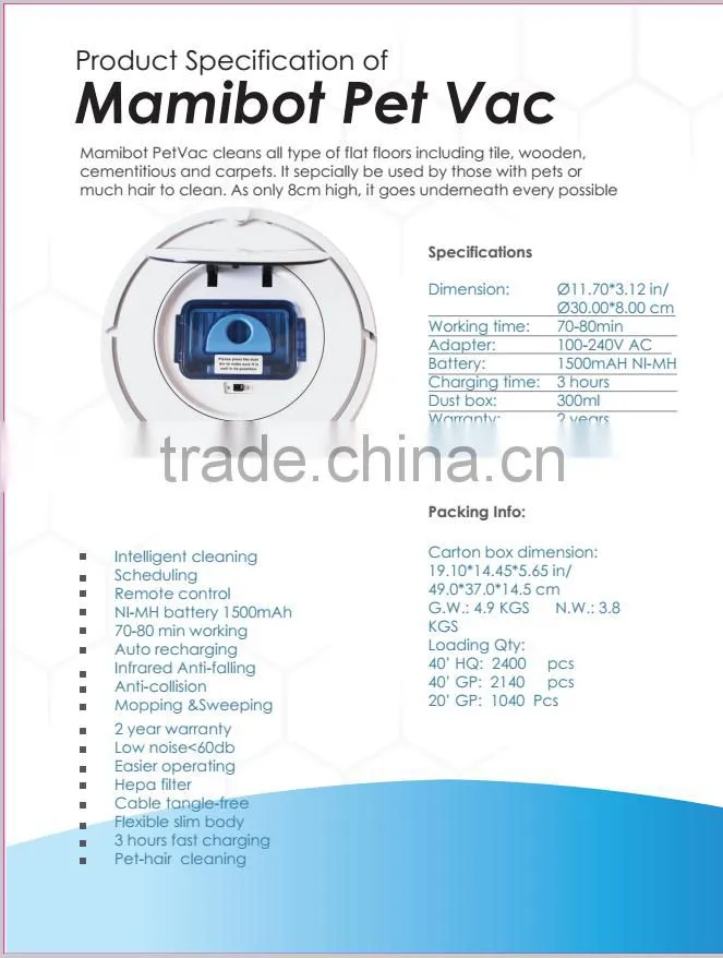 brush robot vacuum cleaner /self control vacuum cleaning robot