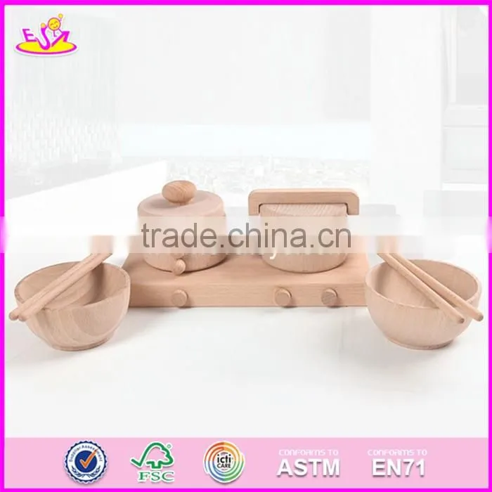 2017 New design preschool toddlers natural wooden dinner set toys W10B178