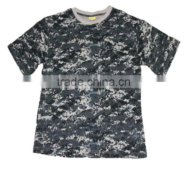 Mens 100%cotton woodland camo military t-shirt; army jungle camouflage training tshirt