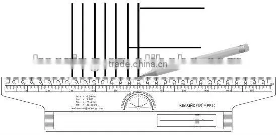 High quality single package plastic parallel rolling ruler with 30cm&12 inch for measuring