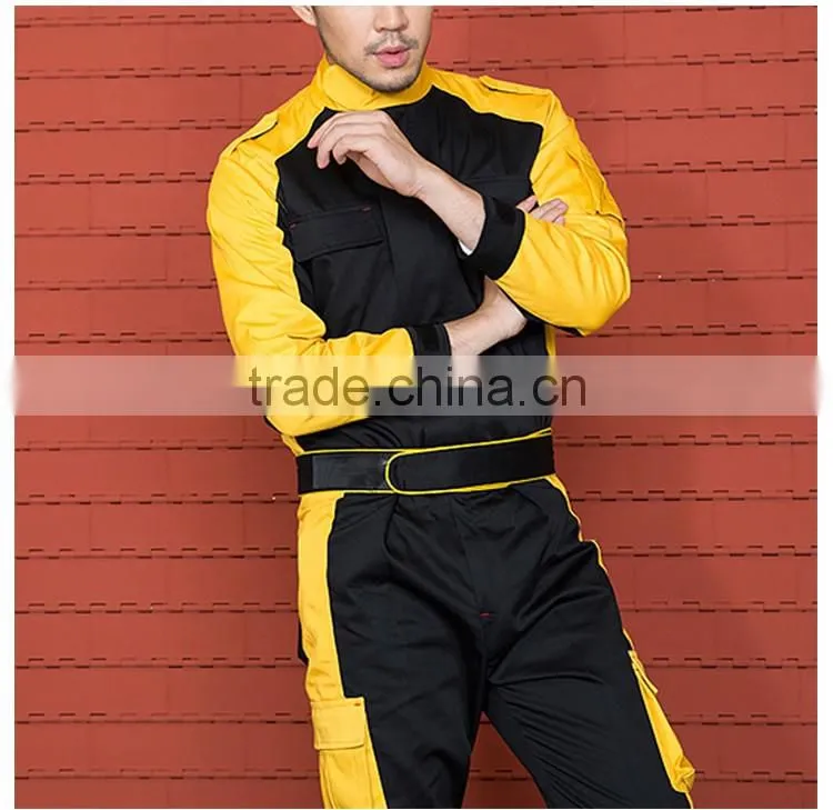 Unisex Color Contrast Autumn Winter Work Jacket 2 Pieces Uniform