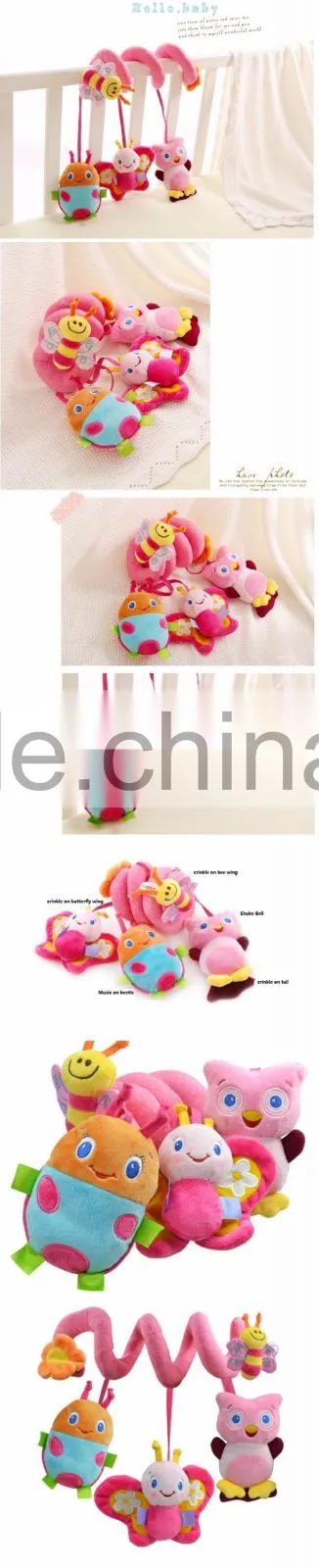 new born infant pram plush toy/Activity Spiral Cot Toy/Musical Crib Spiral Toy