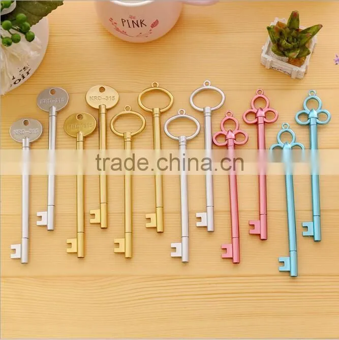 cute novel cartoon KEY shape promotional gel pen for school kids