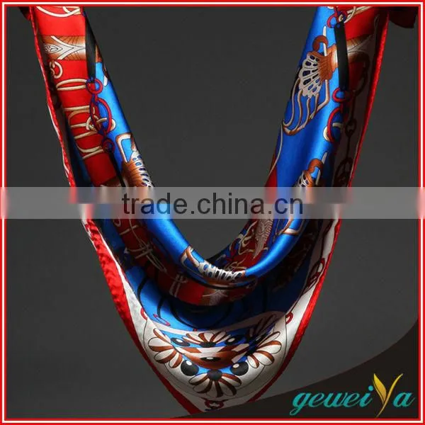 Satin Printed Aborigine Style Nationality Handkerchief Scarf
