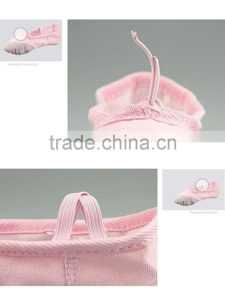 Wholesale High Quality Girls Ladies Women Suede Sole Dance Shoes Canvas Cotton Ballet Flat Black White Red Pink Beige