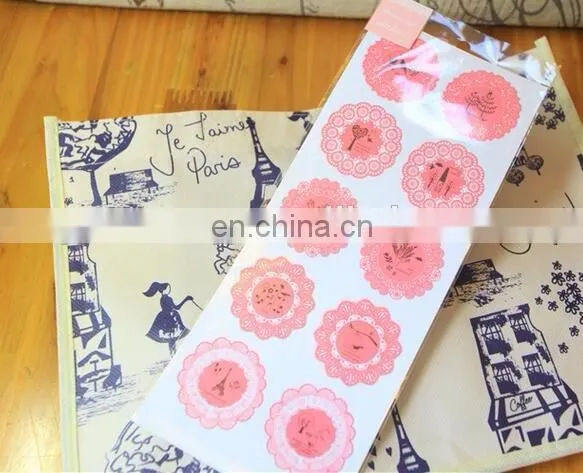 5Color Available Round Lace Gift Box/Bag Label Baking Bag Sealing Sticker Baby Shower Gift Decoration Craft Packing DIY Material