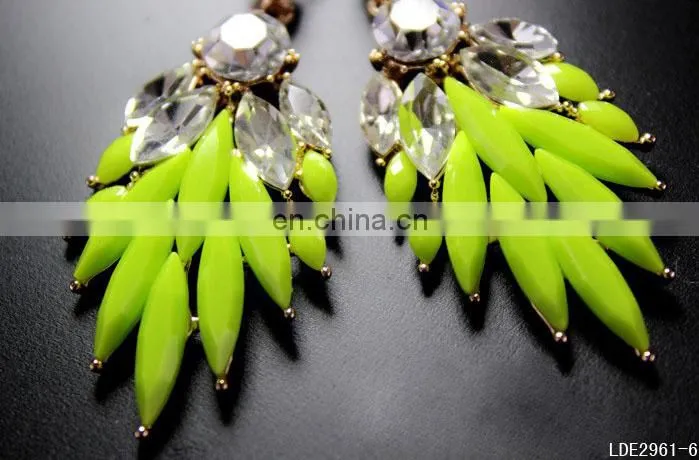 Fashionable exquisite occident mint green crystal earring stud
