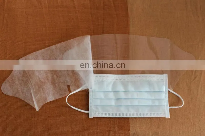 Disposable nonwoven mask with plastic shield