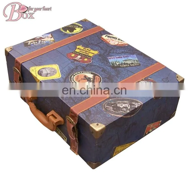 New Design Pattern Cardboard Suitcase Packaging Storage Box