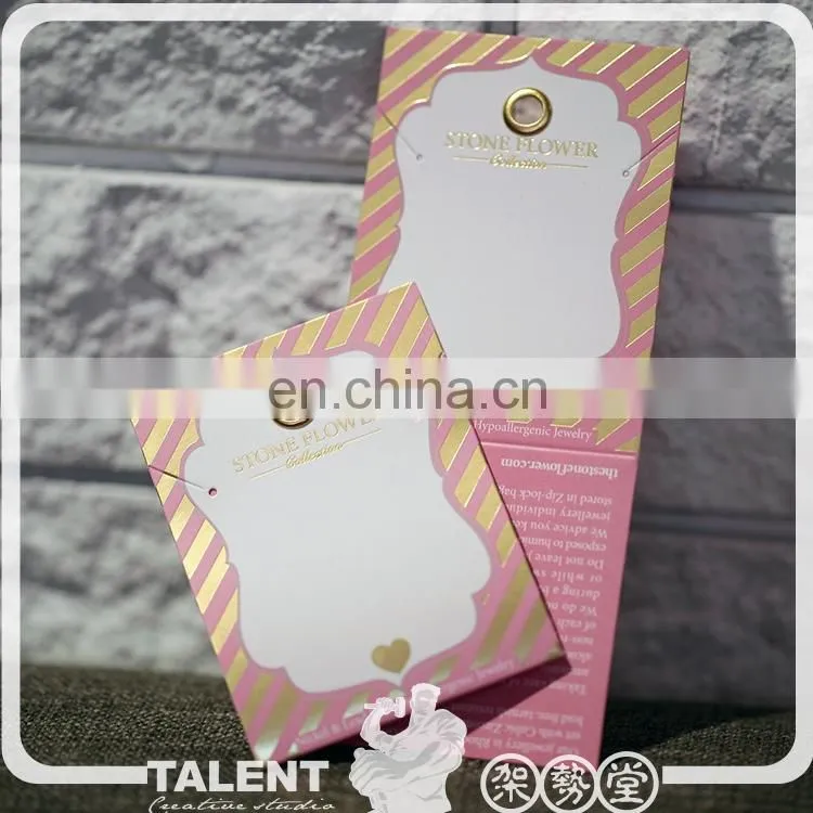 Custom Private Printed Brand Gift Jewelry Necklace Ear Rings Accessories Plastic Paper Card