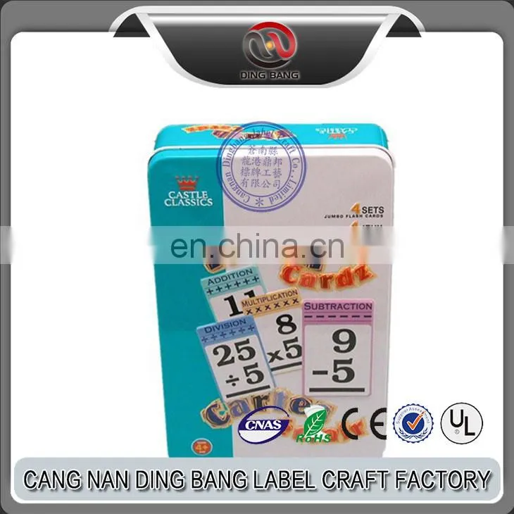 Wholesale OEM ItemsHigh Grade Printed And Embossed Logo Type Storage Box Use Rectangle Shape Metal Game Playing Card Box