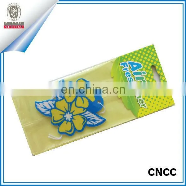 Hanging absorbent paper car air freshener