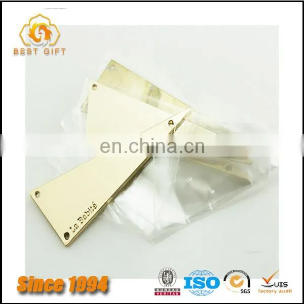 Guangdong Factory Wholesale Custom Cheap Hardware Bag Accessories Gold Letter Logo Plate