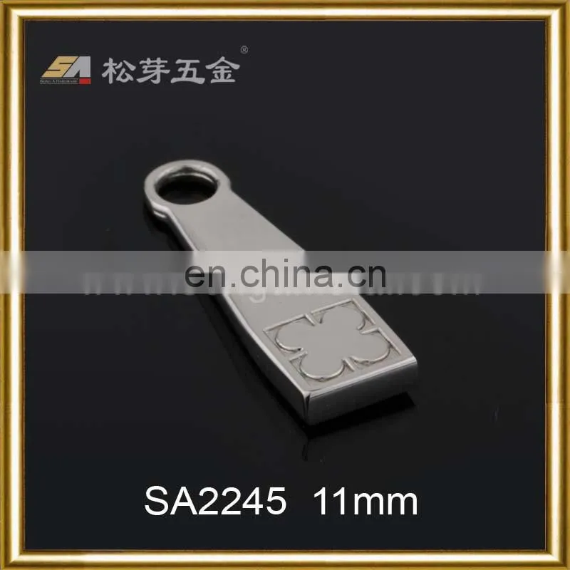Strong holder metal silver plated zipper puller for handbag