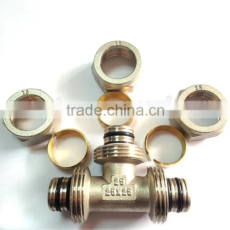 Pipe accessory brass forged union equal / male / female tee fitting with lead free