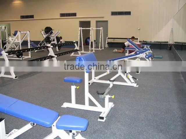 Weight room rubber floor