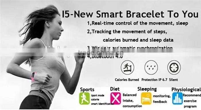 Pedometer date&time colorie bluetooth LC-i5 Smart Bracelet