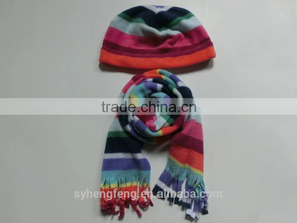2016 New Two-pieces poral fleece hat and scarf