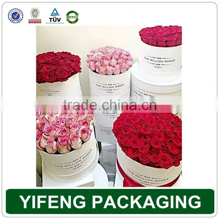 High quality paper tube flower box cylinder white box for flowers packaging gift box