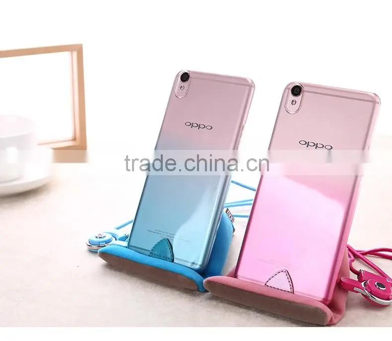 MOFi Original Gradient Color TPU Soft Case for OPPO F1 Plus, Mobile Phone Lanyard Pouch Slim Silicone Back Cover for OPPO R9