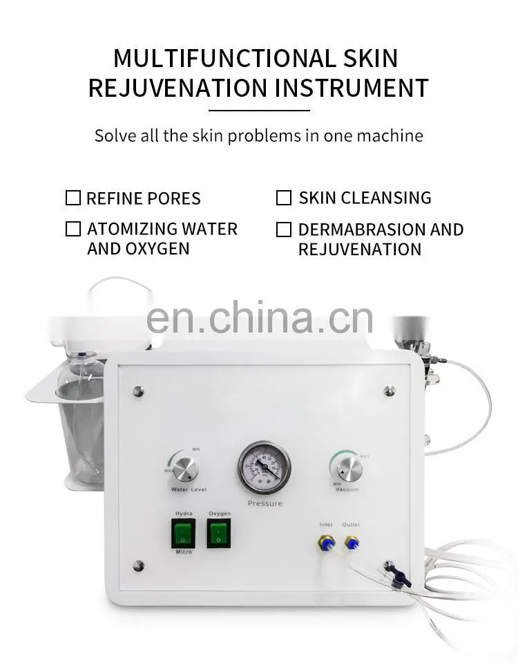 3 In1 Diamond Microdermabrasion Hydra Beauty Machine Facial Peeling Suction Oxygen Jet Skin Rejuvenation Dermabrasion Instrument