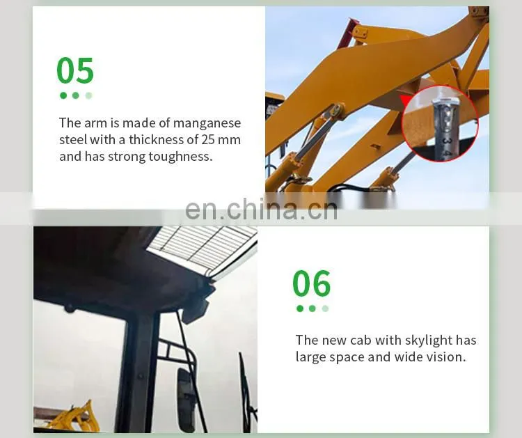 Wheel loader ZL08F, hydraulic power steering mini wheel loader