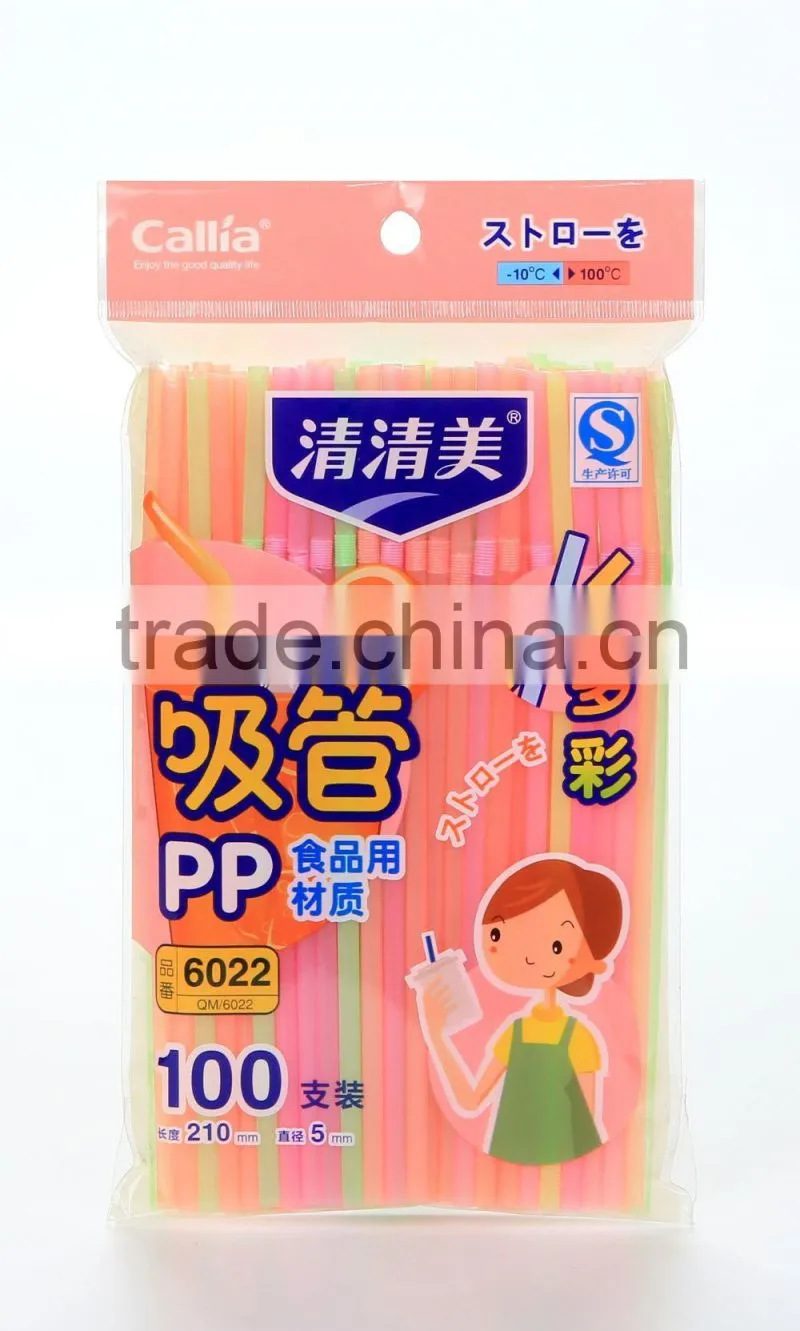 Plastic disposable Colored flexible drinking straws factory
